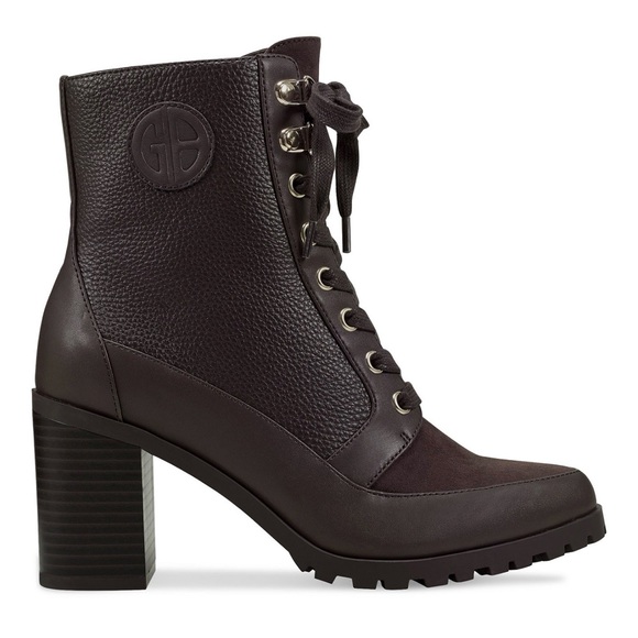 GIANI BERNINI BROWN LACE UP BOOTIES - Picture 3 of 8